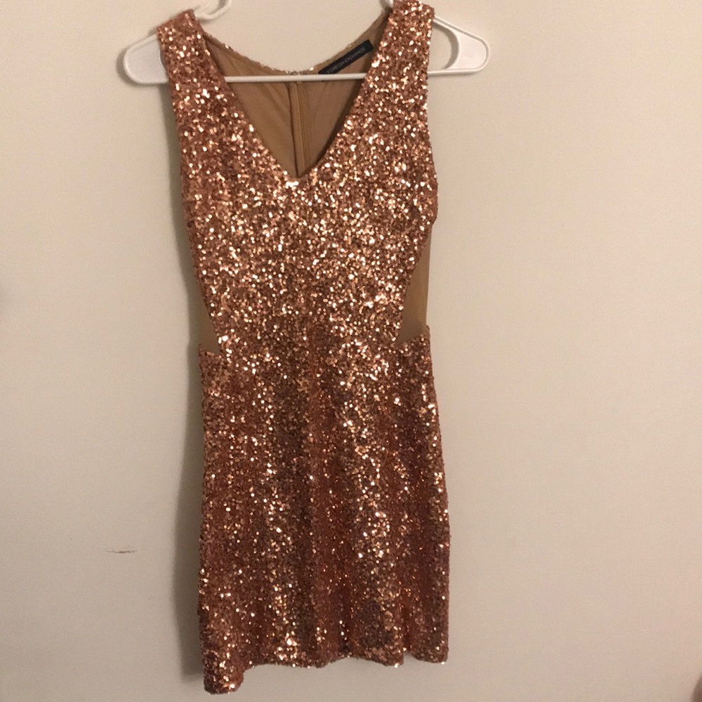 GOLD mini dress